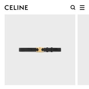 Celine medium triomphe belt in taurillon leather black